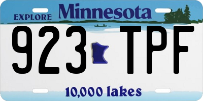 MN license plate 923TPF