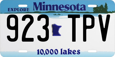 MN license plate 923TPV