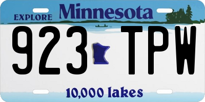 MN license plate 923TPW