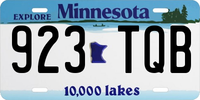 MN license plate 923TQB
