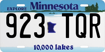 MN license plate 923TQR