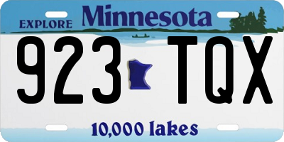 MN license plate 923TQX