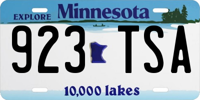 MN license plate 923TSA