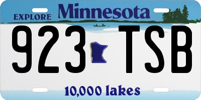 MN license plate 923TSB