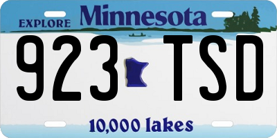 MN license plate 923TSD