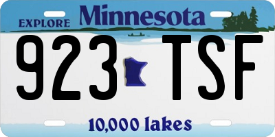 MN license plate 923TSF