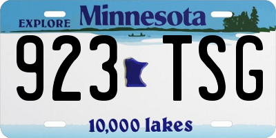 MN license plate 923TSG
