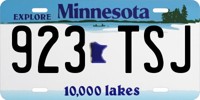 MN license plate 923TSJ