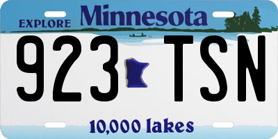 MN license plate 923TSN