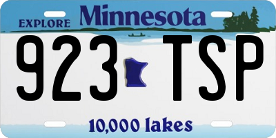 MN license plate 923TSP