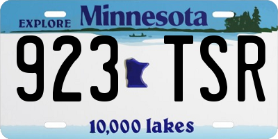 MN license plate 923TSR