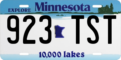 MN license plate 923TST