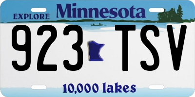 MN license plate 923TSV