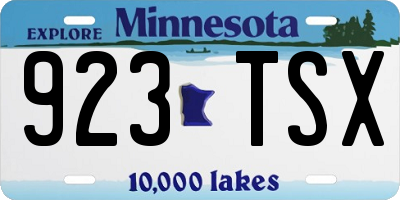 MN license plate 923TSX