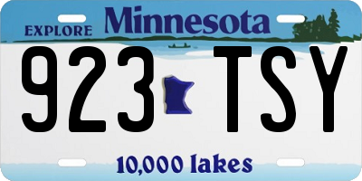 MN license plate 923TSY