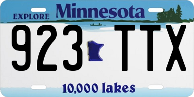 MN license plate 923TTX