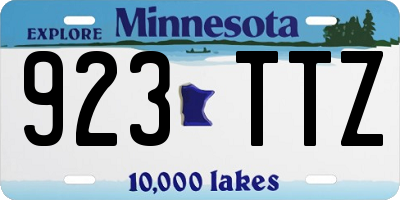 MN license plate 923TTZ