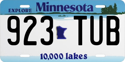 MN license plate 923TUB