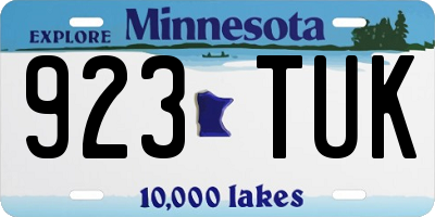 MN license plate 923TUK