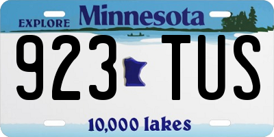 MN license plate 923TUS