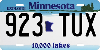 MN license plate 923TUX