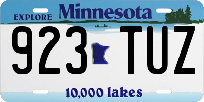 MN license plate 923TUZ