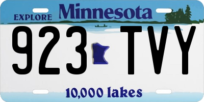 MN license plate 923TVY
