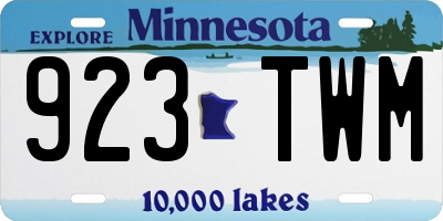 MN license plate 923TWM