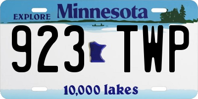 MN license plate 923TWP