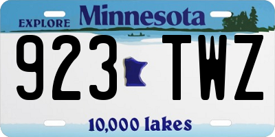 MN license plate 923TWZ