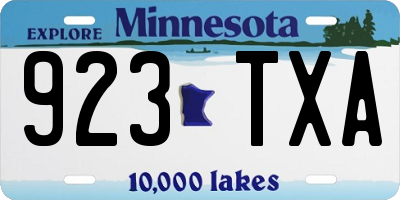 MN license plate 923TXA