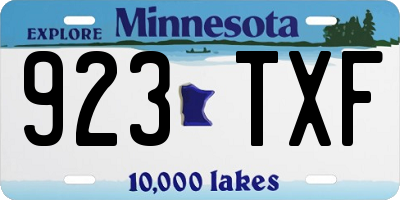 MN license plate 923TXF