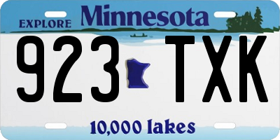 MN license plate 923TXK