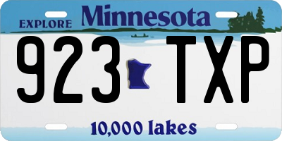 MN license plate 923TXP
