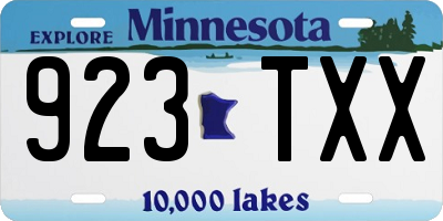 MN license plate 923TXX