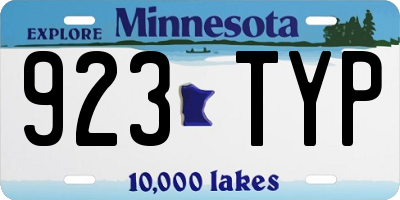 MN license plate 923TYP