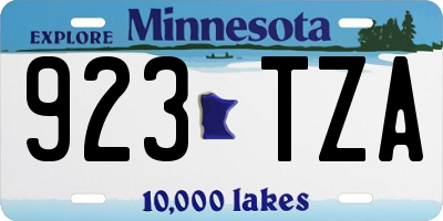 MN license plate 923TZA