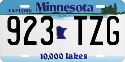MN license plate 923TZG