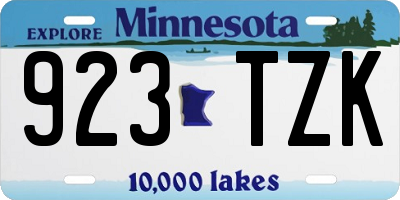 MN license plate 923TZK
