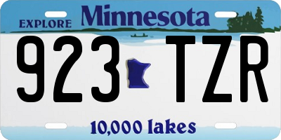 MN license plate 923TZR