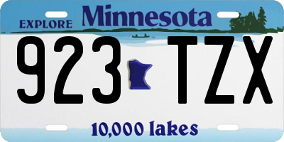 MN license plate 923TZX