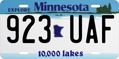 MN license plate 923UAF