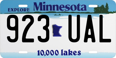MN license plate 923UAL