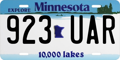 MN license plate 923UAR