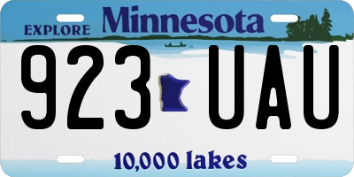 MN license plate 923UAU