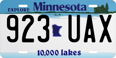 MN license plate 923UAX