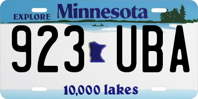 MN license plate 923UBA