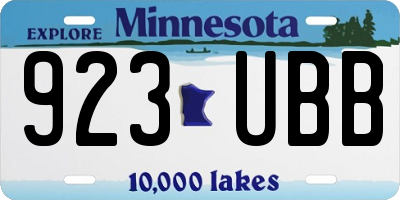 MN license plate 923UBB