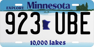 MN license plate 923UBE