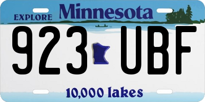 MN license plate 923UBF